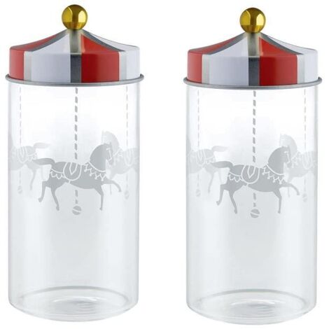 alessi Alessi Circus Set de 2 bocaux hermétiques transparents (1/3)
