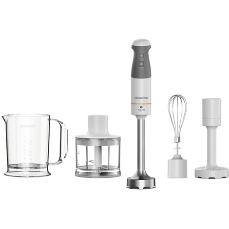 Kenwood – Mixeur plongeant 850 W – Corps en plastique gris – Bol transparent – Pour soupes et sauces