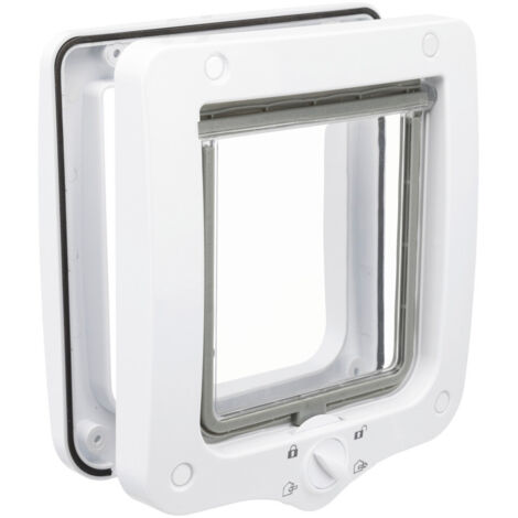 Chatière 4 positions 20 x 22 cm – Trappe transparente silencieuse – Joint TPR 360° – Installation facile pour chat – Trixie