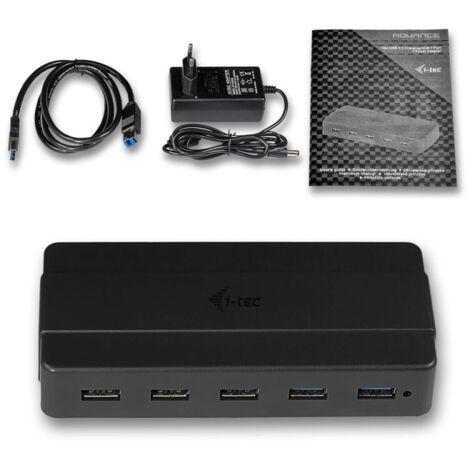 i-tec U3HUB742 hub & concentrateur USB 3.2 Gen 1 (3.1 Gen 1) Type-B 5000 Mbit/s Noir