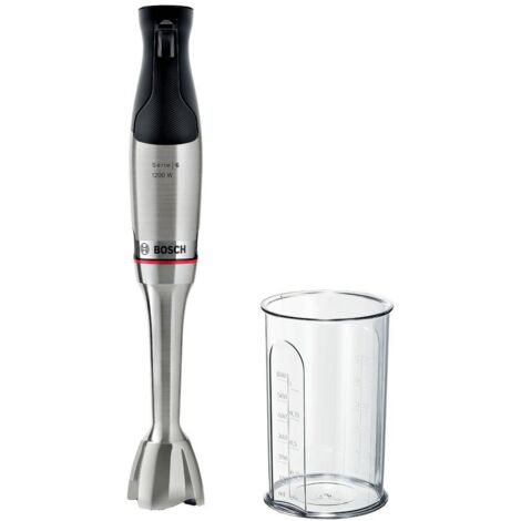 Bosch – Mixeur plongeant inox 1200W – MSM6M810 – Système QuattroBlade Pro – Léger et compact – Longueur de câble 1,4 m
