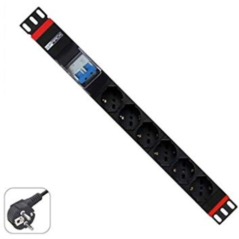 wp WPN-PDU-G02-06 multiprise rack 6 prises noir rouge (1/3)