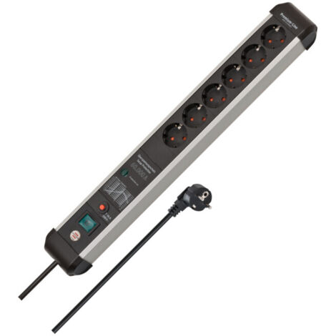 Brennenstuhl 1391010600 multiprise argent noir 6 prises