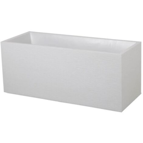 EDA – Jardinière en polypropylène 100cm – Contenance 97,6L – Blanc cérusé – Pour espaces extérieurs et intérieurs