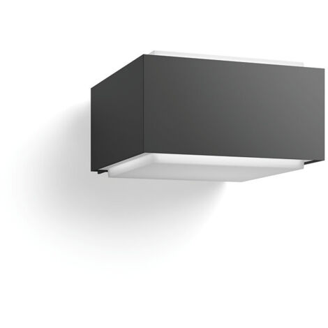 Philips – Applique murale extérieure IP44 anthracite – Aluminium – 1x42W E27 – Dimensions 18x16x9 cm – Éclairage moderne pour jardins et terrasses