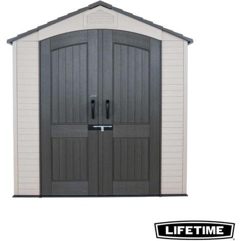 Lifetime – Abri de jardin résine 214x227x213 cm – Surface 4,54 m² – Charpente acier – Plancher HDPE antidérapant – Résistant aux intempéries