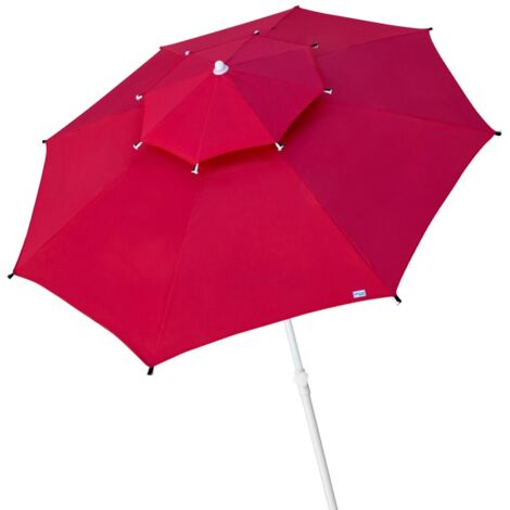 Aktive Beach parasol rouge diamètre 280 cm double toit (1/5)