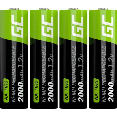 Green Cell GR02 piles rechargeables noir et vert 2000 mAh (1/6)