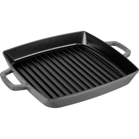 Staub Poêle à griller 28 cm gris graphite fonte émaillée (1/3)