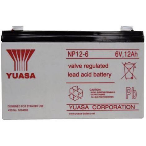 Yuasa NP12-6 batterie 6V 12000mAh noir durable