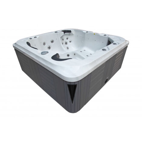Spa rigide 5 places 200x200x80 cm – 48 jets de massage – Cuve acrylique – Éclairage LED – Couverture thermique avec verrouillage – Water Clip (1/2)