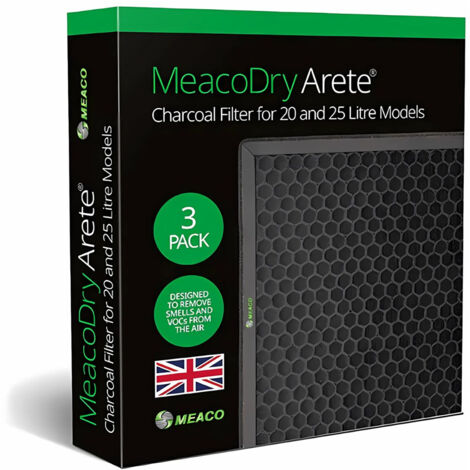 Meaco Arete Active Charcoal Filter Noir Pack de 3 (1/2)