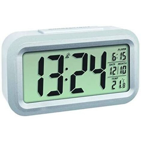 TFA Dostmann 60.2553.02 Réveil numérique argent blanc