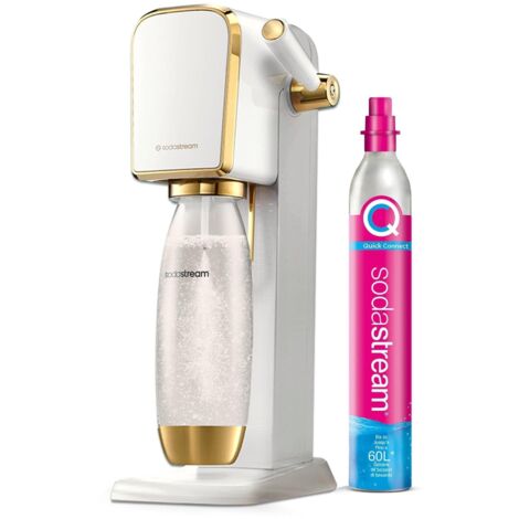 Machine à soda et eau gazeuse 1L – Design élégant blanc – Bouteille réutilisable sans BPA – Système Quick Connect – Sodastream