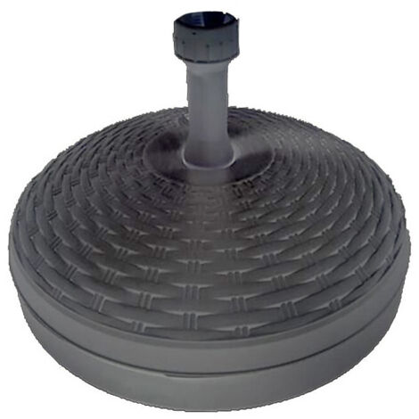 Progarden – Pied de parasol 20 L – Remplissable avec eau ou sable – Ø46x15 cm – Plastique haute qualité – Compatible tubes 19-32 mm