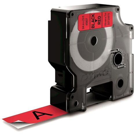 Dymo D1 ruban noir sur rouge 19 mm x 7 m