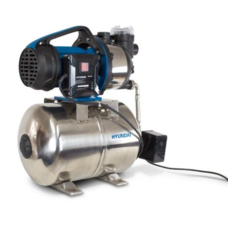 Hyundai – Surpresseur inox 1300W 24L – Débit 4500 L/h – Pression 5 bar – Moteur à induction pour applications domestiques et agricoles - HBP1300 (1/5)