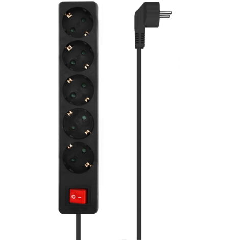 Aisens A154-0652 multiprise noire 5 prises Schuko (1/3)