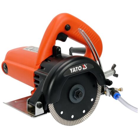 YATO SCIE à TRONçONNER PROFESSIONNELLE HUMIDE ET SEC 1400 W AVEC DISQUE DIAMANT Ø 125 MM, 12000 TR/MIN, PROFONDEUR DE COUPE RéGL