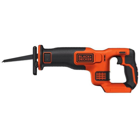 Black & Decker – Scie sabre sans fil 18V BDCR18N – Moteur puissant 3000 coups/min – Batterie lithium-ion pour bois, métal et plastique – Ergonomique noir et orange (1/6)