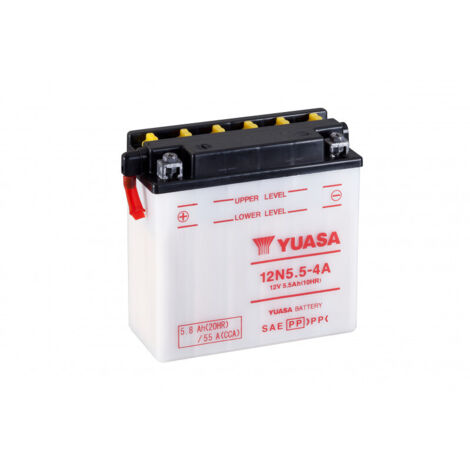 Yuasa 12N5.5-4A Batterie de moto 12 V 5.5 Ah Type de pôle: Borne à vis type 2