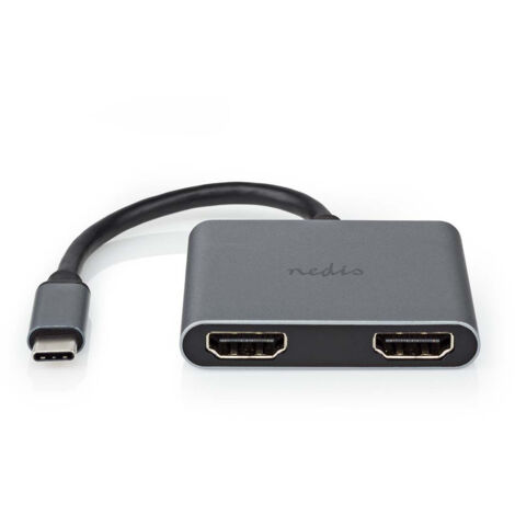 nedis CCGB64670BK01 adaptateur USB-C argenté 4K 30Hz (1/4)