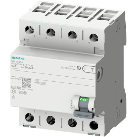 Siemens 5SV33444 Interrupteur différentiel blanc 40A 30mA (1/3)