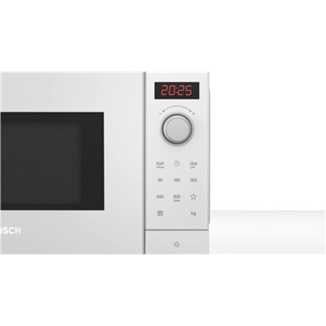 Bosch – Micro-ondes à poser 20L 800W – FFL023MW0 – Écran LED intégré – 5 niveaux de puissance – Décongélation et maintien au chaud