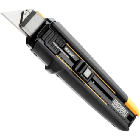 Toughbuilt – Cutter grattoir 2 en 1 pour bois dur – Lame en aluminium – Poignée antidérapante – Inclus lames de rechange et ouvre-boîte
