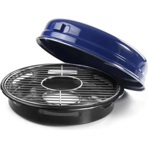 Grill à gaz 2 brûleurs en acier émaillé et inox – Compact 60x40x35 cm – Cuisson uniforme pour viande, poisson et légumes – Ibili