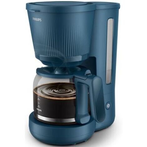 Philips – Cafetière filtre 10 tasses – Capacité 1,38 L – Puissance 1080 W – Type de filtre permanent – Design moderne bleu malibu - HD7411
