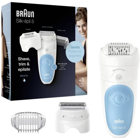 Braun Silk-épil 5 SES 5-605 blanc et bleu épilateur électrique