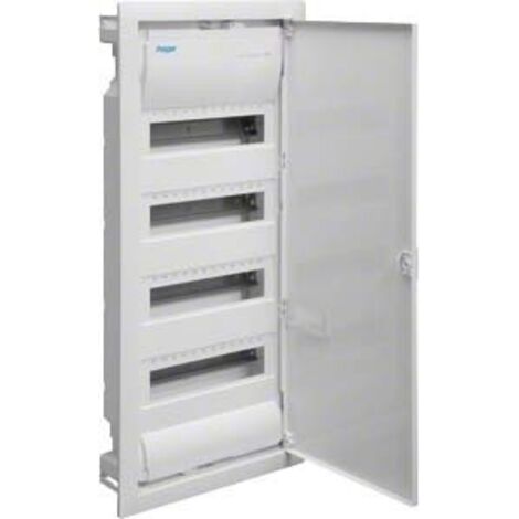 Hager – Tableau équipé à encastrer 4 modules – 12 pôles – Fixation par vis – Pose en saillie ou encastrée – IP30