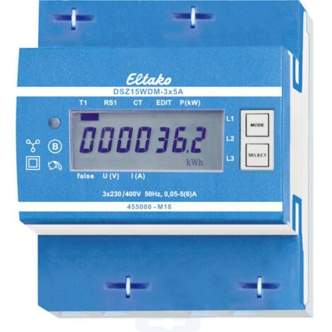 Eltako DSZ15WDM Compteur triphasé 3x5A MID (1/2)