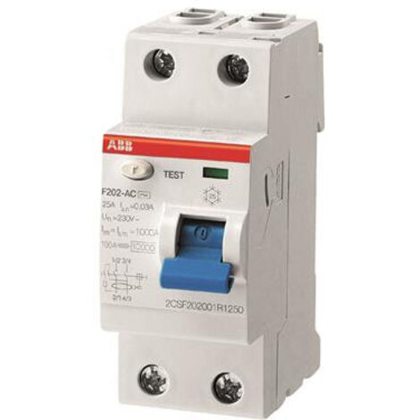 ABB F202A 25A Disjoncteur 2 pôles Sensibilité 300mA