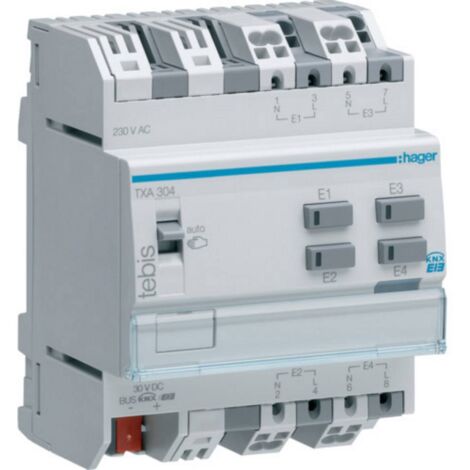 Module domotique Hager TXA304 gris 71 mm 90 mm (1/2)