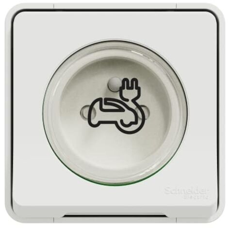 Schneider Electric – Prise de courant 2P + T renforcée pour VE – MUR39010 – Saillie – Indice de protection IP44 – Pour installation en extérieur