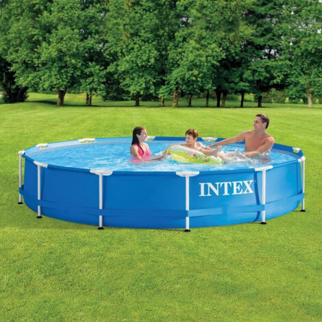 Intex – Piscine tubulaire ronde 366x76cm – Cadre métal résistant – Volume 6,5m³ – Épurateur à cartouche inclus – Montage rapide 30min (1/10)