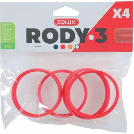4 anneaux connecteur pour tube Rody couleur rouge taille ø 6 cm pour rongeur - zolux (1/3)
