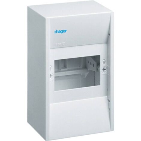 Hager – Coffret électrique nu 4 modules GD104N – Montage en saillie – Indice de protection IP30 – Pour installations jusqu'à 63 A - C131711