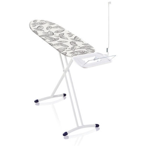 Leifheit – Table à repasser ultra-légère 130 x 38 cm – Housse en coton perforé pour vapeur – Réglable jusqu'à 100 cm – Support pour centrale vapeur
