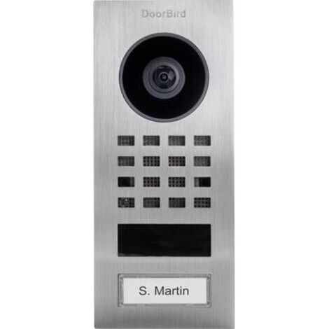 Interphone vidéo inox D1101V – IP65 – WiFi – Vision nocturne HD 1080p – Détection mouvement 6m – Installation facile par PoE – Doorbird (1/3)