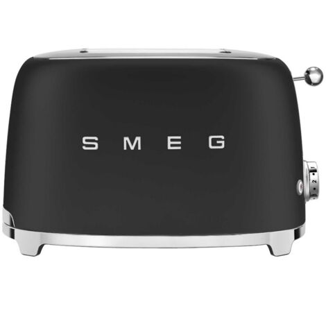 Smeg – Grille-pain 2 fentes TSF01BLMEU – Puissance 950 W – Corps en acier embouti – 6 niveaux de brunissage – Fonction décongélation et bagel