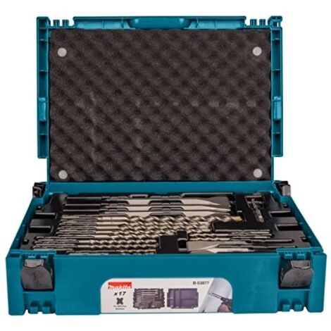 Makita – Set de forets et burins SDS-Plus 17 pièces – Acier haute teneur en carbone – Pour béton, brique, pierre – Système de serrage FDS Plus (1/10)