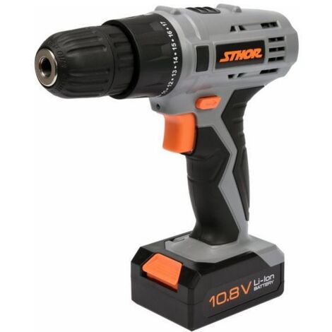 Sthor 78981 Perceuse Visseuse Sans Fil Noir Gris Orange (1/3)