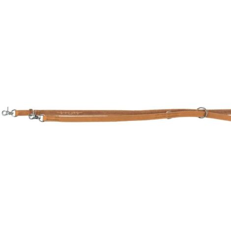 Trixie Heartbeat laisse cuir marron 2m 20mm réglable (1/5)