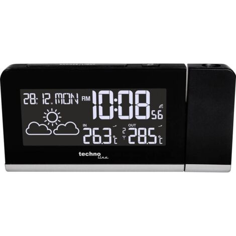 Technoline WT 539 réveil radiopiloté noir avec projection