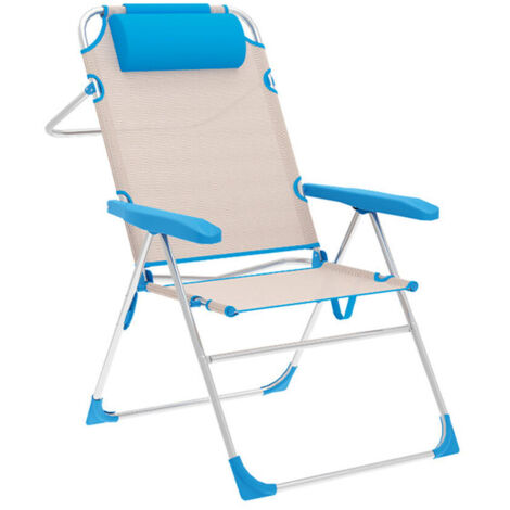 Marbueno Summer 10174 Chaise Pliante Bleu Beige (1/2)