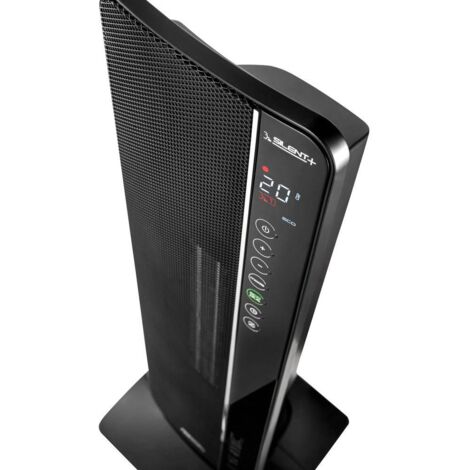 Idroweb – Chauffage de ventilateur électrique 2400 W – Radiateur soufflant noir pour intérieur – Surface d'action jusqu'à 70 m³ – Options de positionnement sol