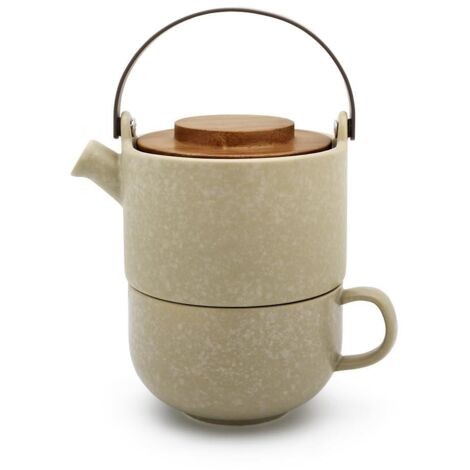 Bredemeijer Tea-for-one Umea beige / Acacia Lid 142024 (1/3)